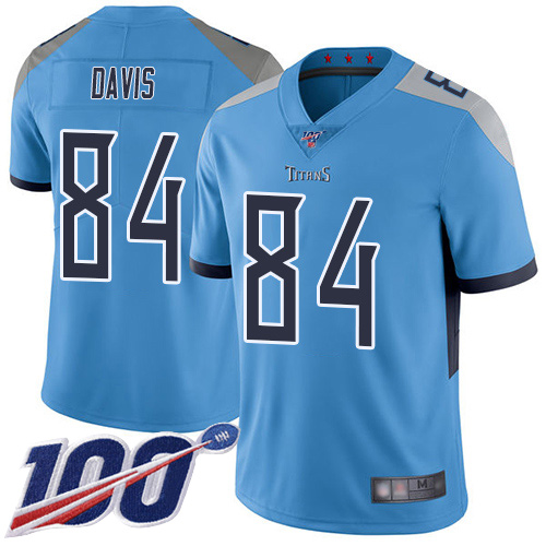 Tennessee Titans Limited Light Blue Men Corey Davis Alternate Jersey NFL Football #84 100th Season Vapor Untouchable